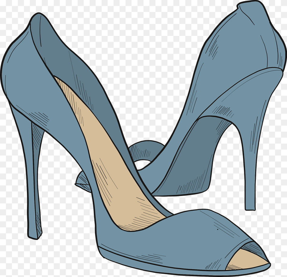 Blue High Heels Clipart, Clothing, Footwear, High Heel, Shoe Png