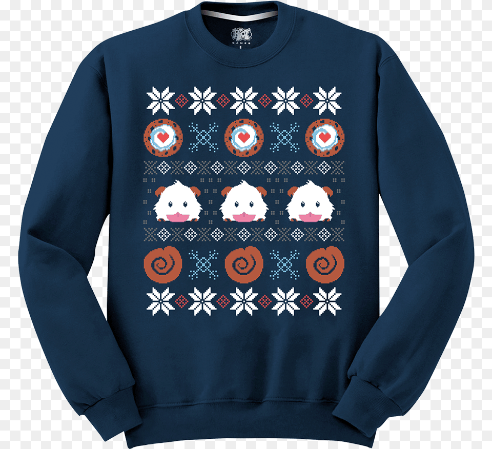 Blue Holiday Poro Sweatshirt League Of Legends Poro Sweater, Clothing, Hoodie, Knitwear Png