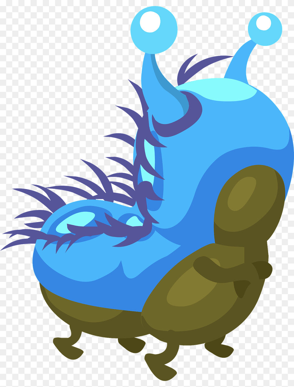 Blue Horned Caterpillar Clipart, Animal Png Image