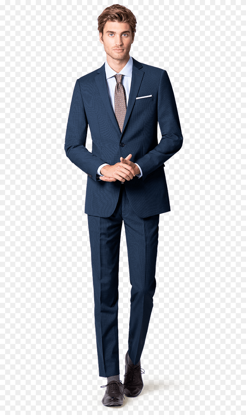 Blue Houndstooth Wool Blend Suit, Tuxedo, Clothing, Formal Wear, Coat Png Image
