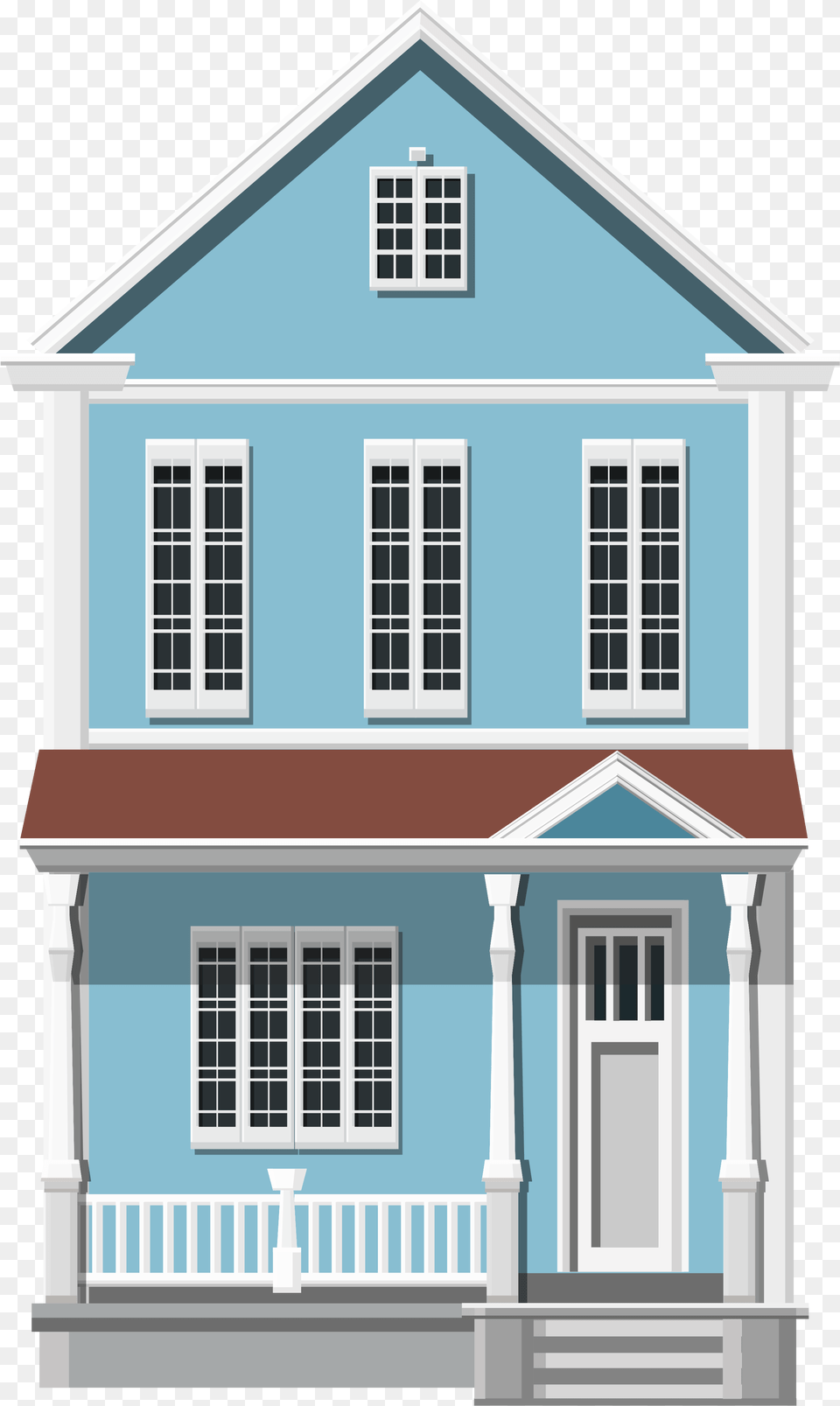 Blue House Clip Art European House, Architecture, Building, Housing, Portico Free Png Download