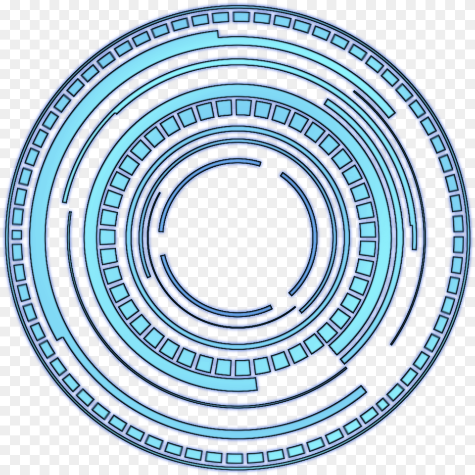 Blue Hud Circle By Ximares Design, Machine, Wheel, Pattern, Spiral Free Transparent Png
