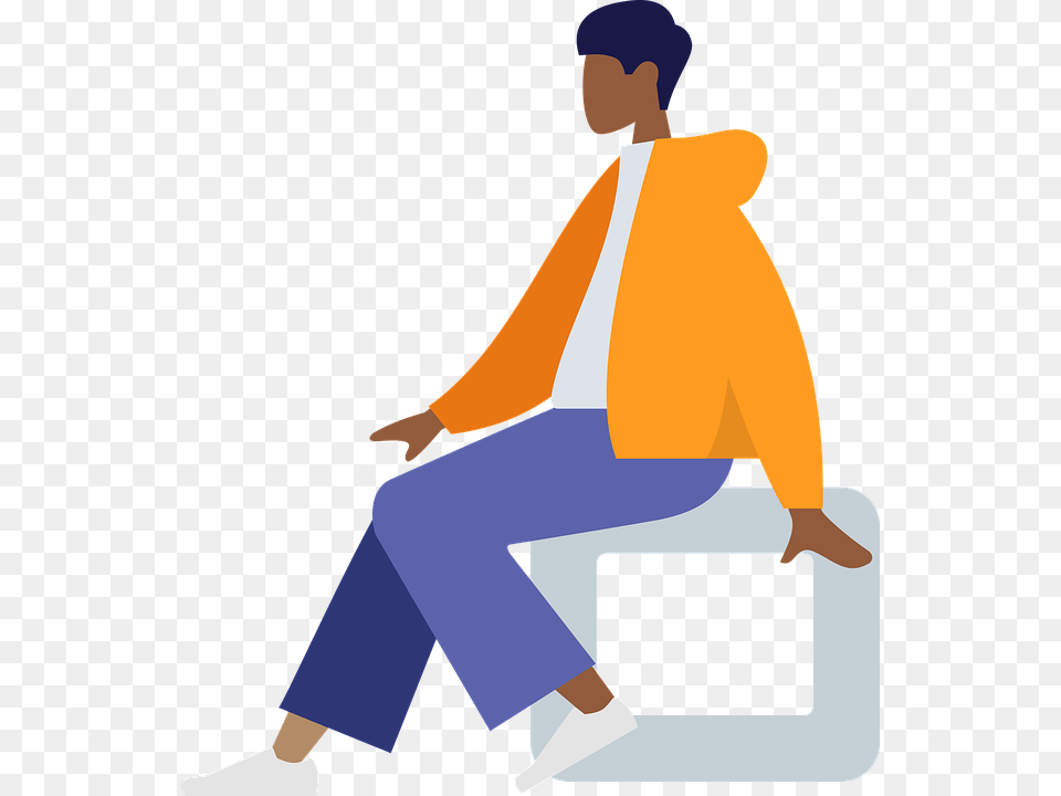 Blue Human Web Asset Expression Society Creative Illustration Human, Clothing, Pants, Person, Sitting Free Transparent Png