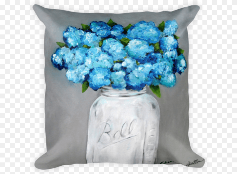 Blue Hydrangeas In Jar, Home Decor, Flower Bouquet, Flower Arrangement, Flower Free Transparent Png