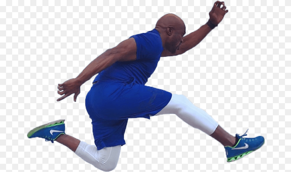 Blue Jump Man, Adult, Person, Male, Footwear Free Png Download