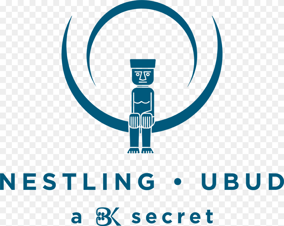 Blue Karma Nestling Ubud Logo Blue Graphic Design, Emblem, Symbol, Person Free Png