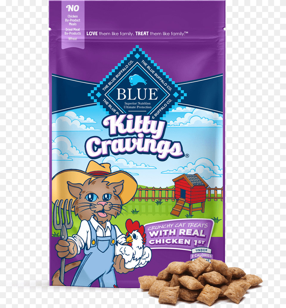Blue Kitty Cravings Real Chicken Cat Treats Blue Buffalo Dog Food, Snack, Nut, Plant, Produce Png