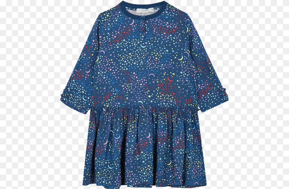 Blue Kiwi Stars Dress Day Dress, Blouse, Clothing, Sleeve, Long Sleeve Free Transparent Png