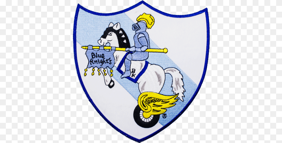 Blue Knights Center Patch Cartoon, Armor, Shield, Baby, Person Png Image