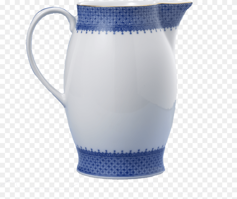 Blue Lace Pitcher Ceramic, Jug, Water Jug, Art, Porcelain Free Png Download