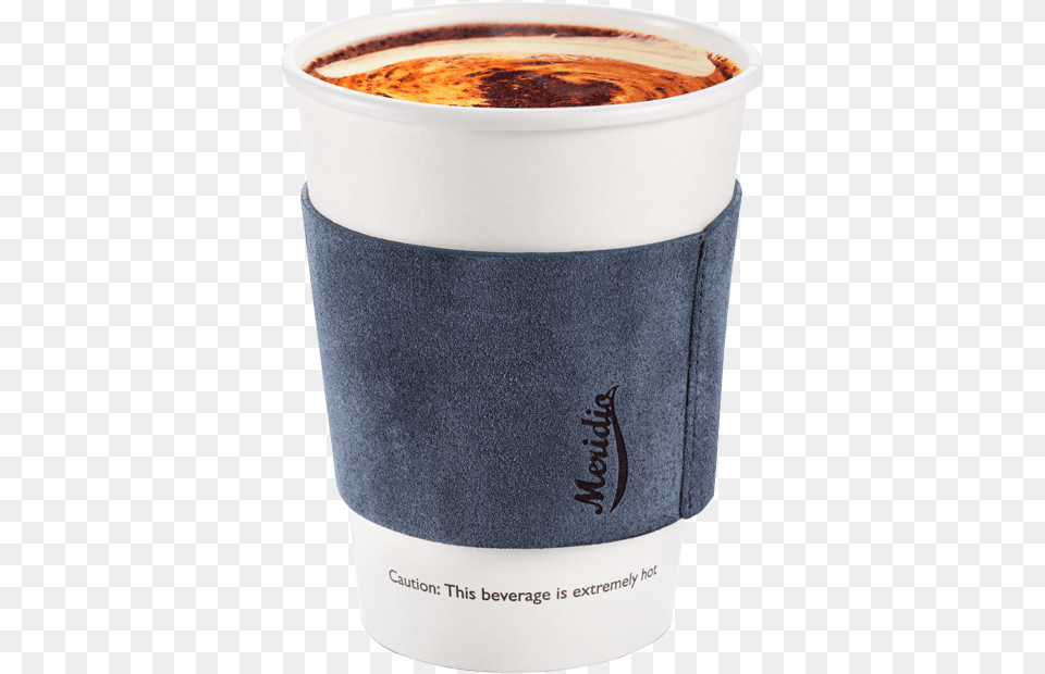 Blue Leather Coffee Sleeve Coffee Cup Sleeve, Beverage, Coffee Cup, Latte, Chocolate Free Png