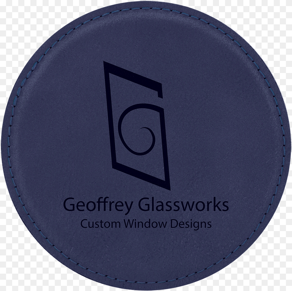Blue Leatherette Round Coaster With Custom Laser Engraving Circle, Home Decor, Cushion, Disk Png Image