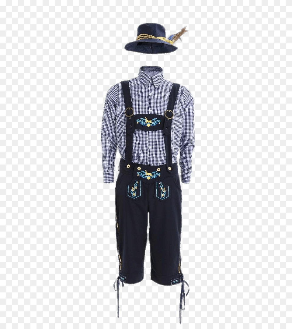 Blue Lederhosen, Clothing, Pants, Hat, Male Png