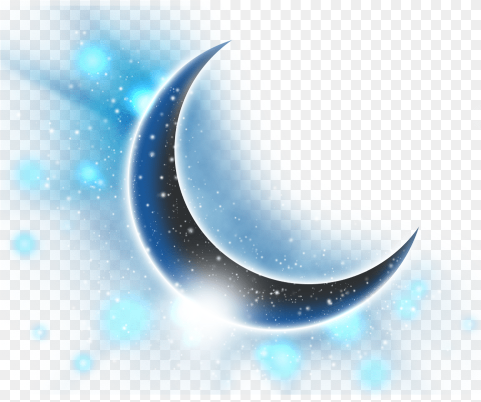 Blue Light Fantasy Computer Crescent File Clipart Crescent Moon, Night, Astronomy, Outdoors, Nature Png Image