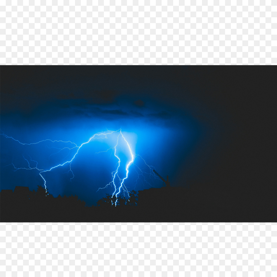 Blue Lightning, Nature, Outdoors, Storm, Thunderstorm Png Image