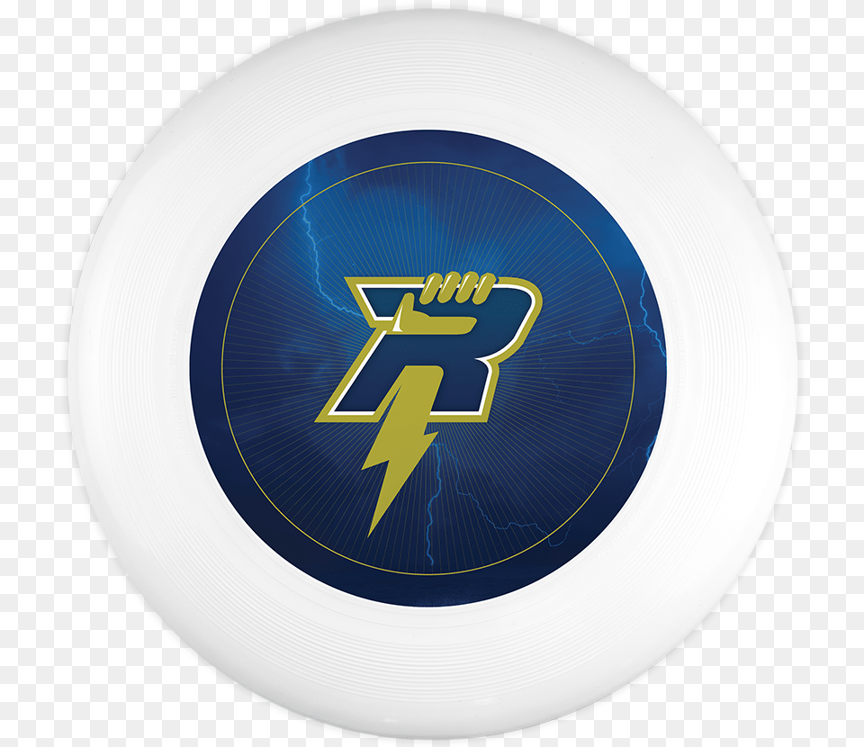 Blue Lightning Bolt Emblem, Plate, Toy, Frisbee Free Transparent Png