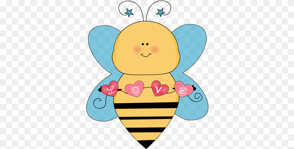 Blue Love Bee Clip Art Love Bee Clipart Full Size Valentines Bee Clip Art, Baby, Person, Animal, Insect Free Transparent Png