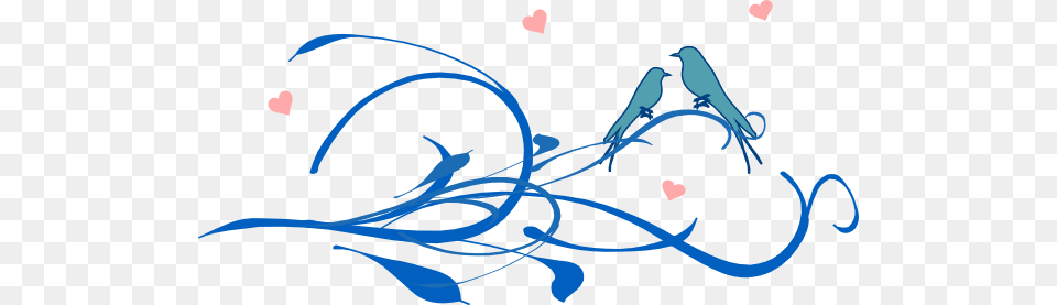 Blue Love Birds On A Branch Clip Art, Floral Design, Graphics, Pattern, Animal Free Png