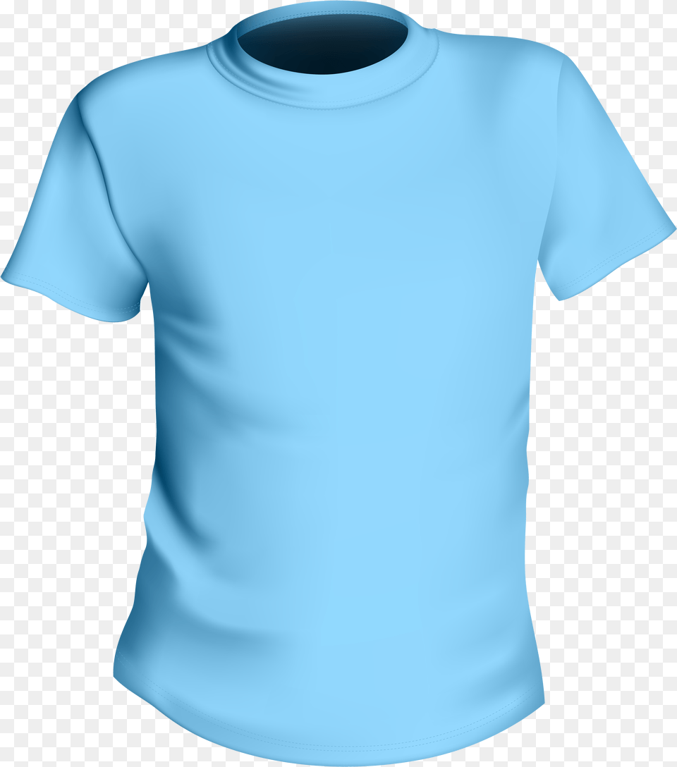 Blue Male Shirt Clipart, Clothing, T-shirt Png