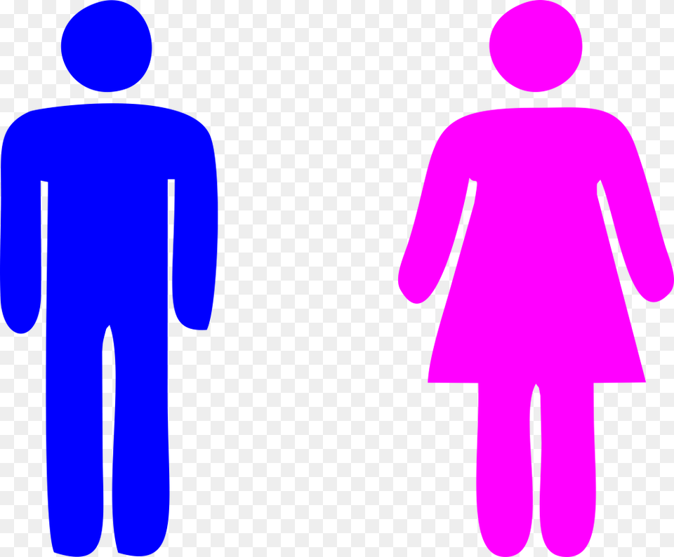 Blue Man Pink Woman Icon Photo Toilets This Way Sign, Symbol, Person, Clothing, Glove Free Png Download