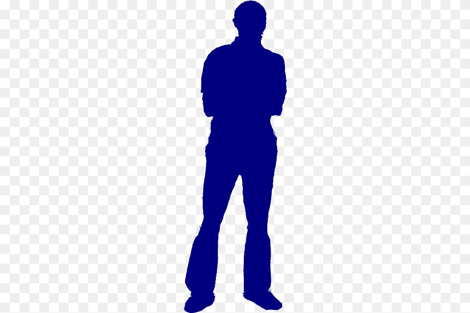 Blue Man Silhouette Men Background Standing Black Man Silhouette, Adult, Male, Person, Clothing Png