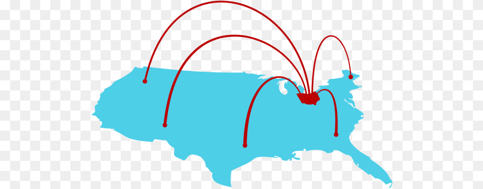 Blue Map Of The United States With Red Ohio Sending, Baby, Person Png