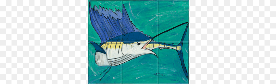Blue Marlin Fish Tile Art Marlin, Animal, Sea Life, Swordfish, Shark Free Png Download