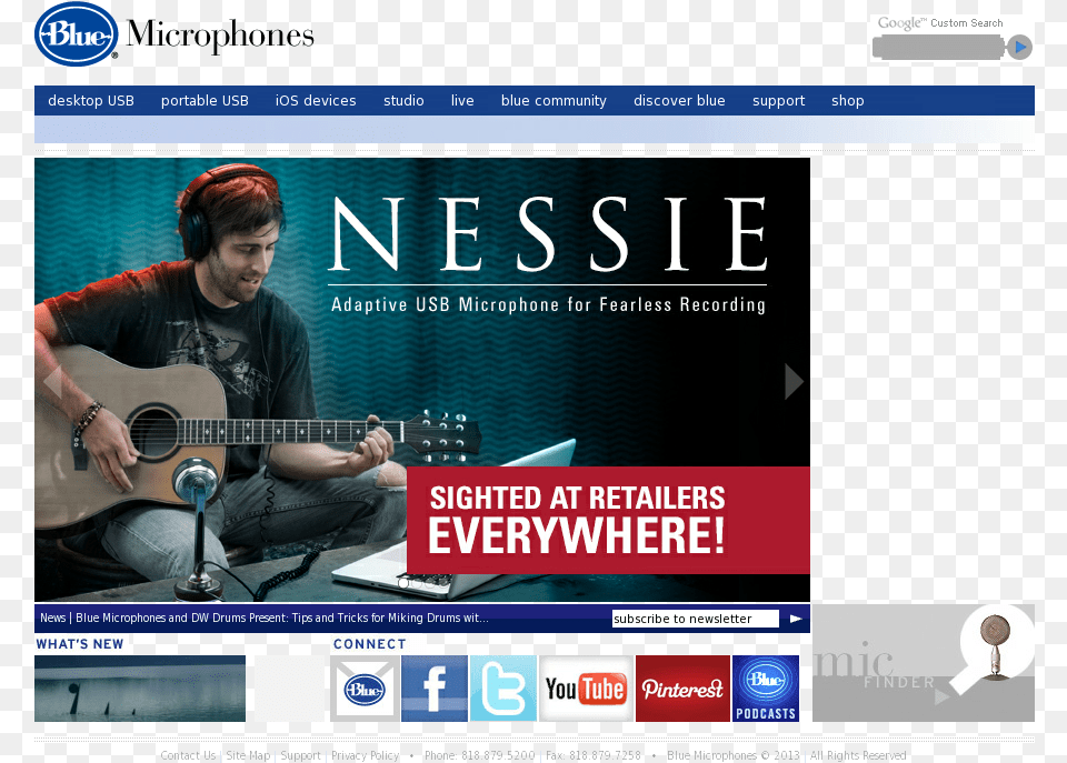 Blue Microphones Competitors Revenue And Employees Blue Microphones Nessie Microphone Cardioid, Guitar, Musical Instrument, Adult, Male Free Png Download