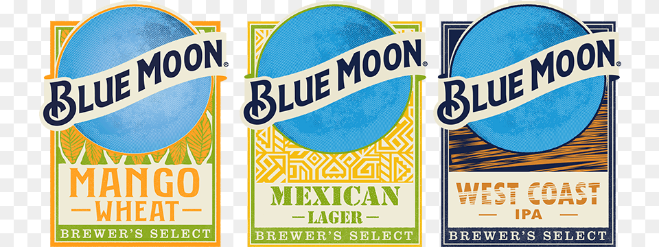 Blue Moon Beer Labels Graphic Design, Advertisement, Poster Png Image