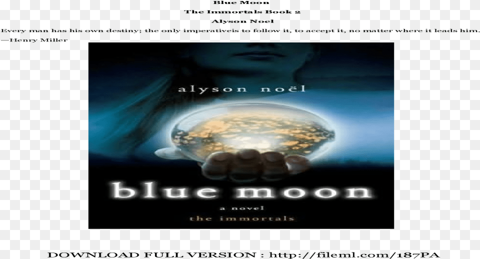 Blue Moon By Alyson Noel Leatherback Sea Turtle, Book, Publication, Advertisement, Poster Free Png Download