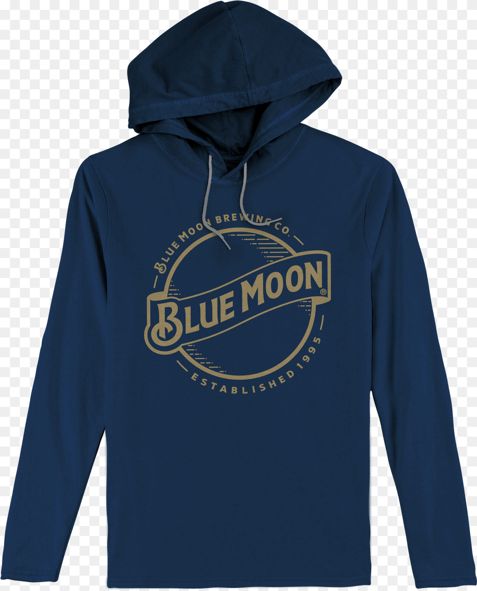 Blue Moon Gold Logo Hooded Jersey T Shirt Navy, Clothing, Hood, Hoodie, Knitwear Free Png