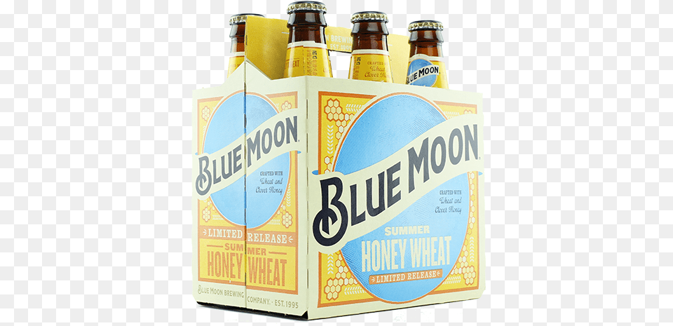 Blue Moon Summer Honey Wheat 6 Pack Bottle Blue Moon Beer Honey Wheat, Alcohol, Beverage, Lager, Beer Bottle Png