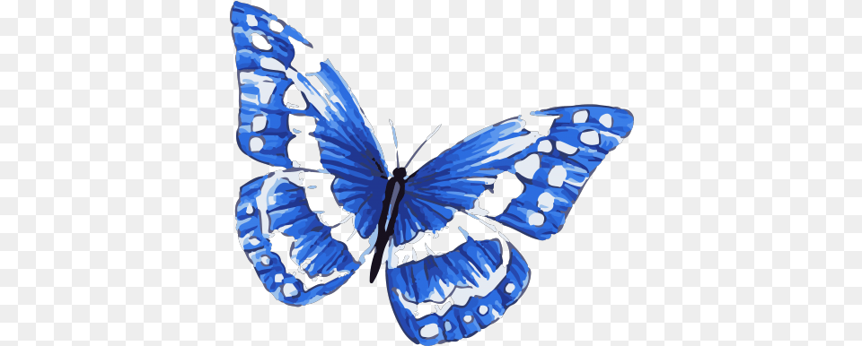 Blue Morpho Butterfly Tattoo In Watercolor Art With White With Blue Butterfly, Animal, Insect, Invertebrate, Person Png