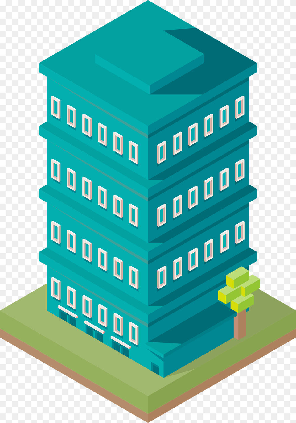 Blue Multistorey House Clipart, City, Urban, Architecture, Building Png