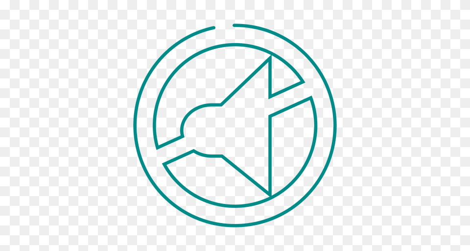 Blue Mute Volume Line Icon, Symbol, Logo Free Transparent Png