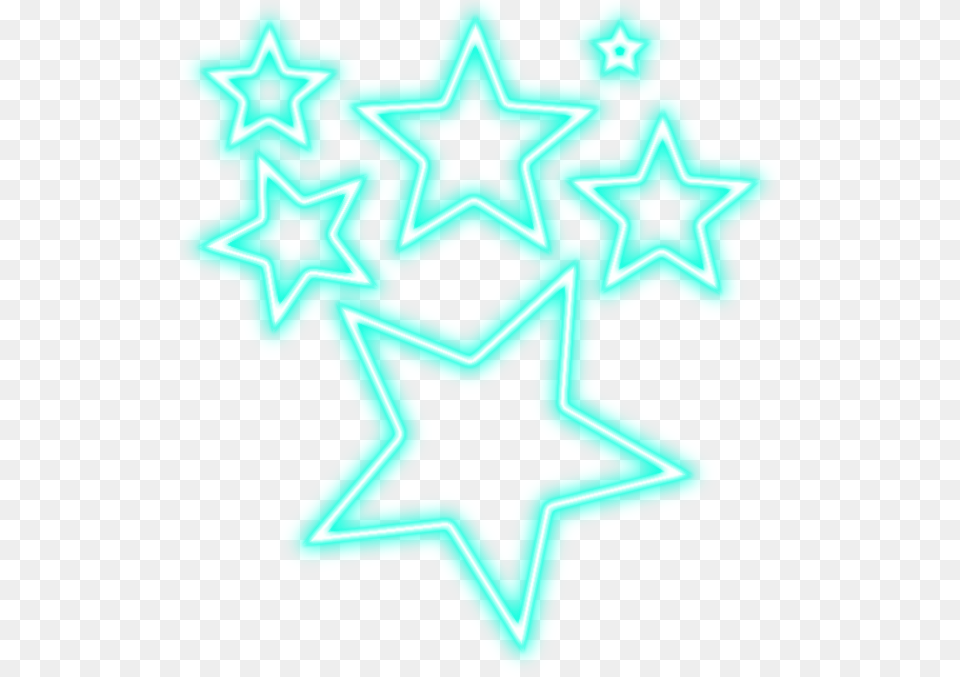 Blue Neon Star Clipart, Light, Outdoors, Symbol, Nature Free Png