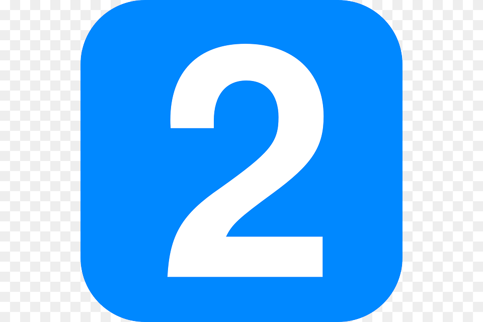 Blue Number 2 In Rounded Square, Symbol, Text Free Png Download