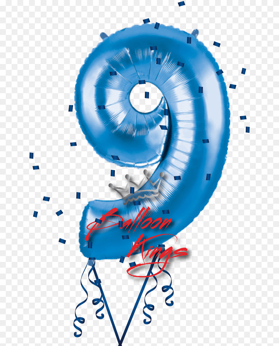 Blue Number 9 Number 9 Balloon, Text Free Transparent Png