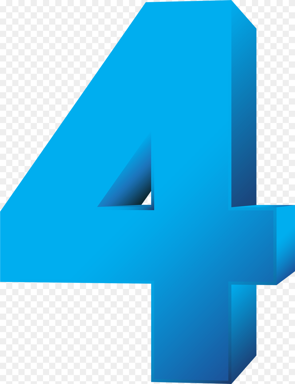 Blue Number Four Transparent Clip Art Blue Clipart Number 4 Blue, Symbol, Triangle, Text Png Image
