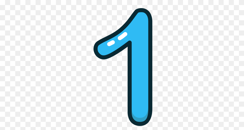 Blue Number Numbers One Study Icon, Symbol, Text, Blade, Razor Png