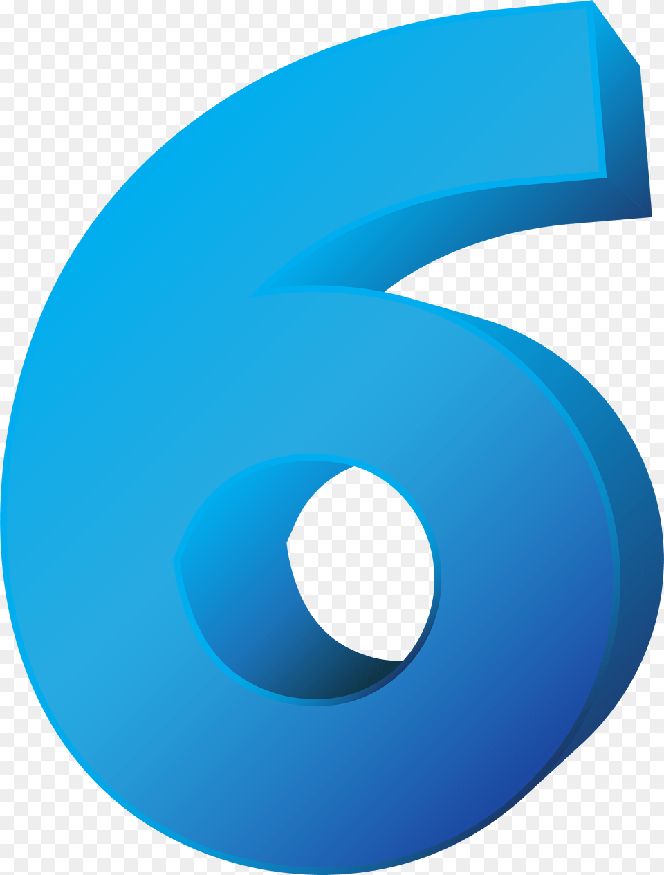 Blue Number Six Transparent Clip Art Image Six Clip Art, Symbol, Text, Disk Free Png