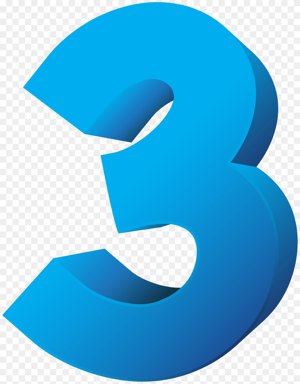 Blue Number Three Clip Art Gallery, Graphics, Text, Symbol, Animal Free Transparent Png