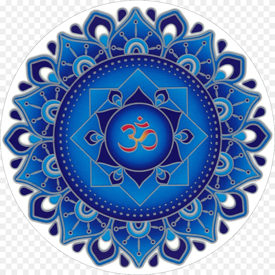 Blue Om Mandala Circle, Art, Pottery, Porcelain, Pattern Png