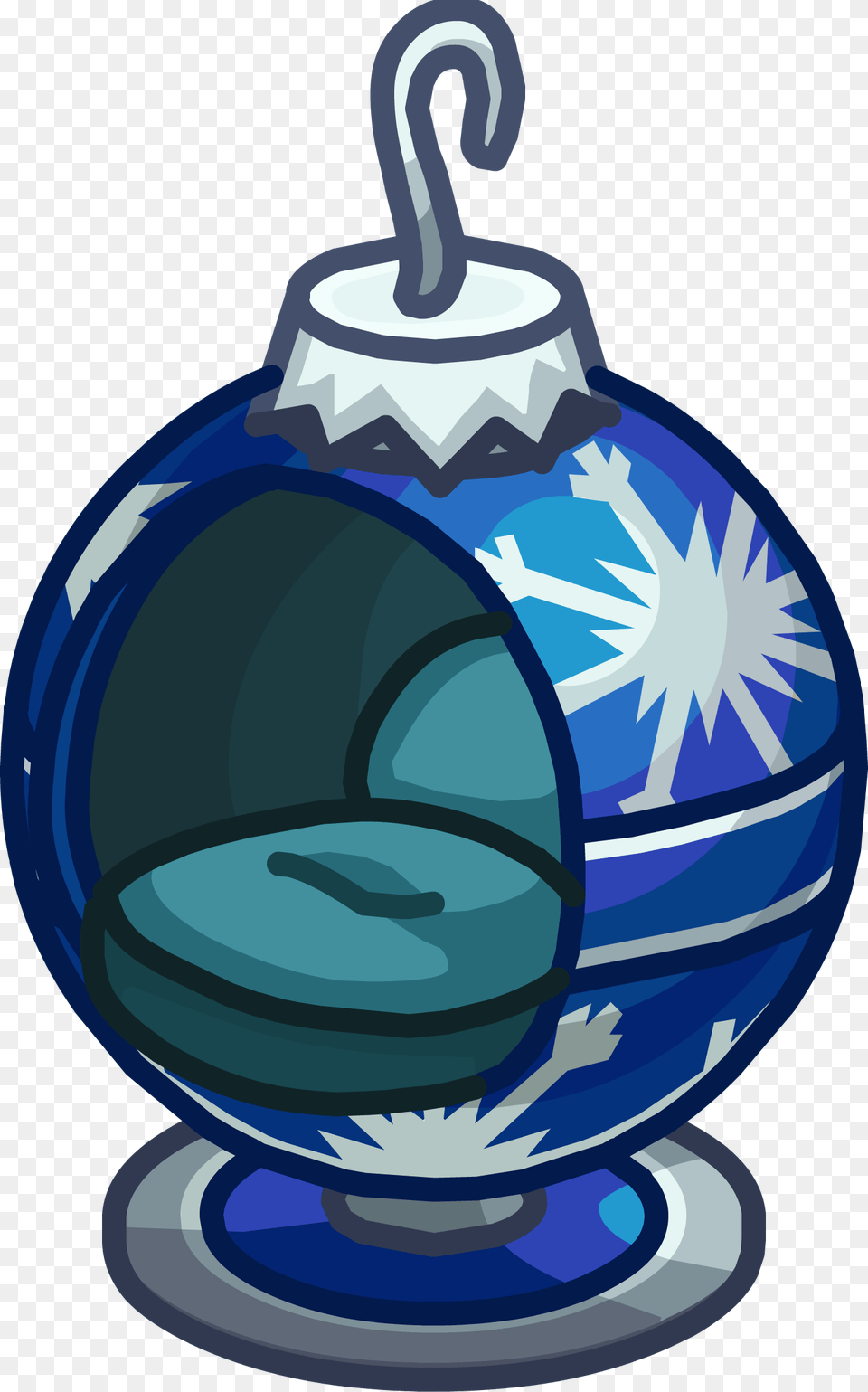 Blue Ornament Chair Club Penguin Ids Chairs, Pottery, Ammunition, Grenade, Weapon Free Png