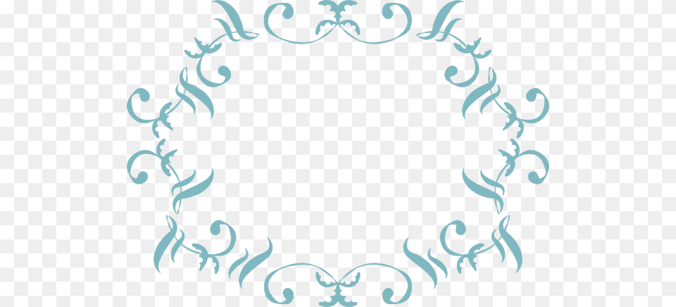 Blue Ornamental Swirl Border Clip Art, Floral Design, Graphics, Pattern, Oval Png