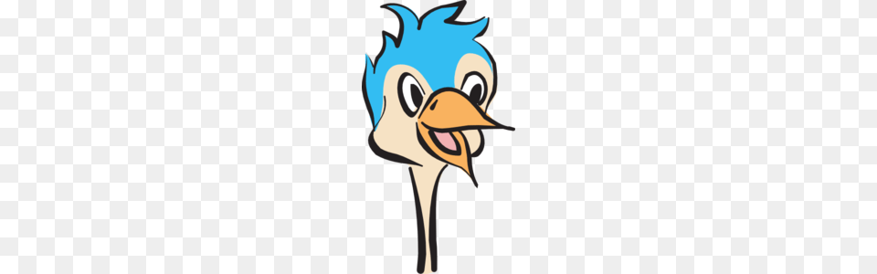 Blue Ostrich Head Clip Art, Animal, Beak, Bird, Person Free Png Download