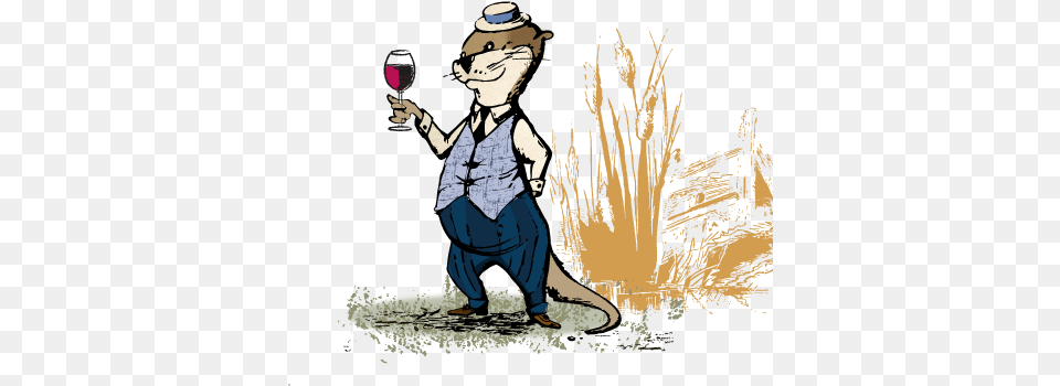 Blue Otter Illustration Otter Drinking Beer Vector, Person, Book, Publication, Face Free Transparent Png