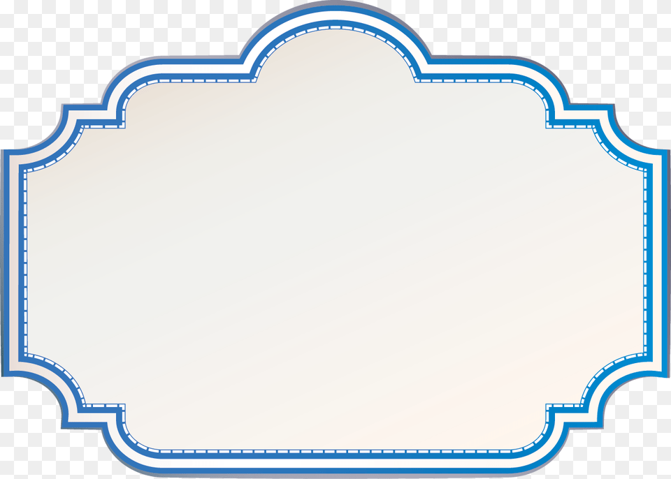 Blue Outline Tray Badge With White Middle, White Board, Mirror Free Png Download