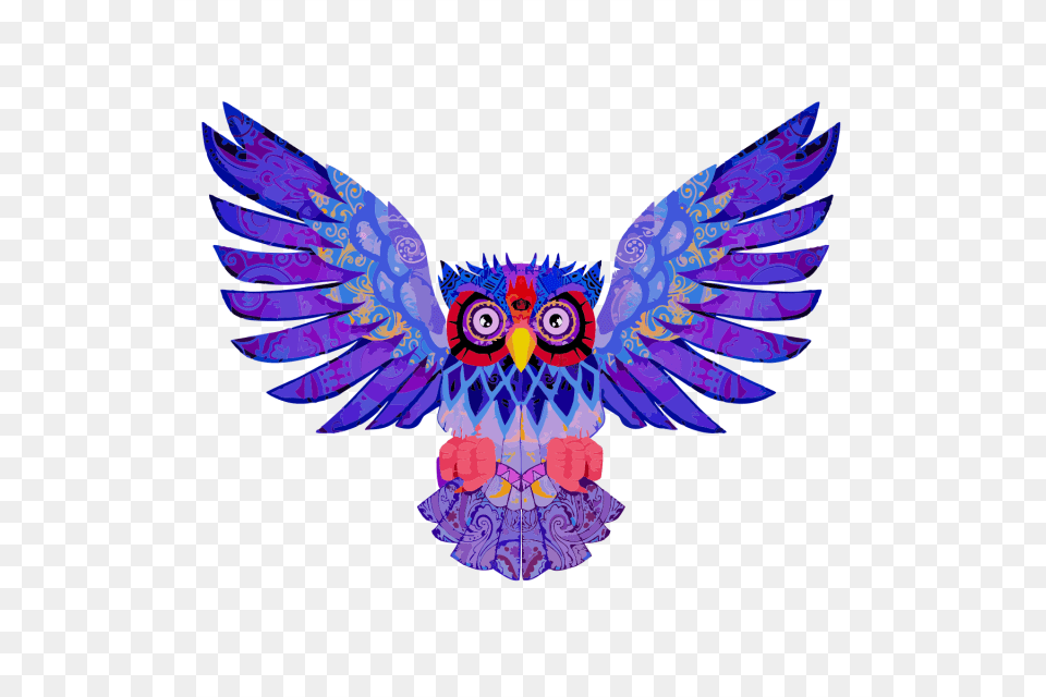 Blue Owl Bird Wing Fly And Vector For Download, Purple, Animal, Pattern, Emblem Free Png