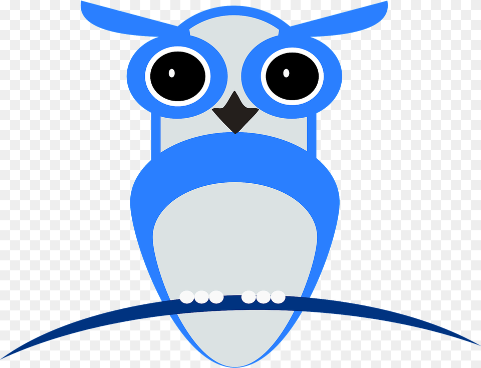Blue Owl On Branch Clipart, Body Part, Mouth, Person, Animal Png